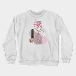 Modern Abstract Art Boho Flowers Crewneck Sweatshirt